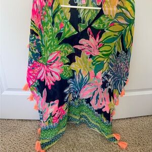Lilly Pulitzer Pink and Orange Cover up with tassels